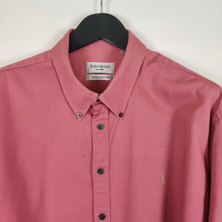 YSL Rusty Pink Twill Cotton Shirt - XXL