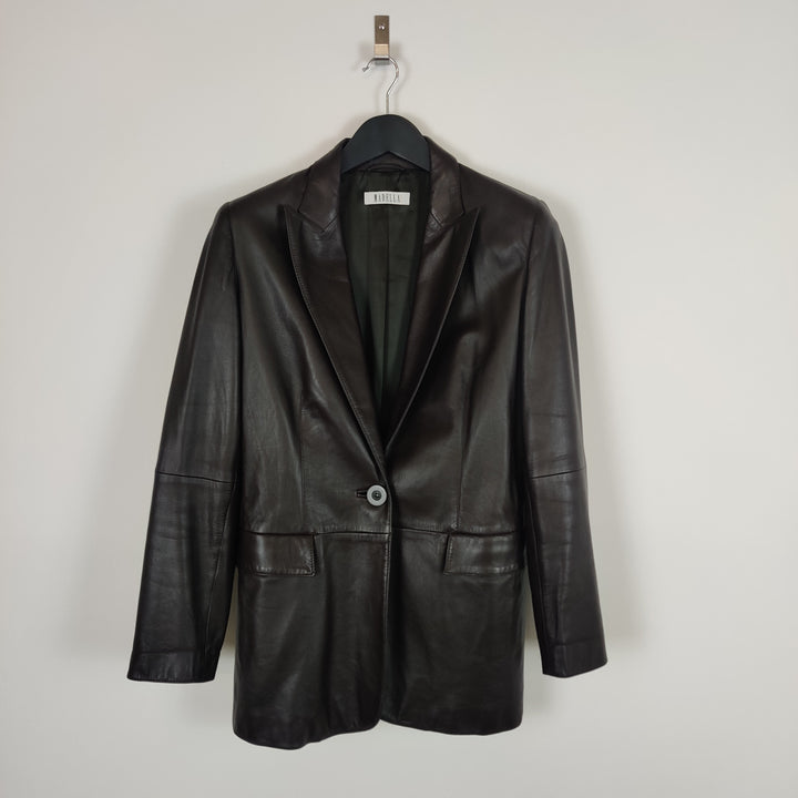 Marella Brown Leather Blazer - UK12