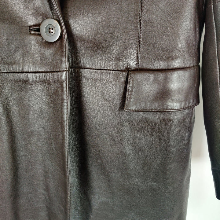 Marella Brown Leather Blazer - UK12