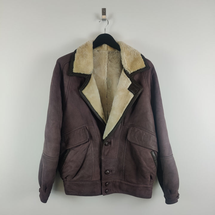 Premium Light Mauve Suede shearling Jacket - M