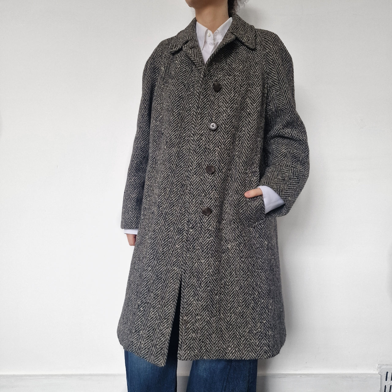 Burberry tweed fashion coat