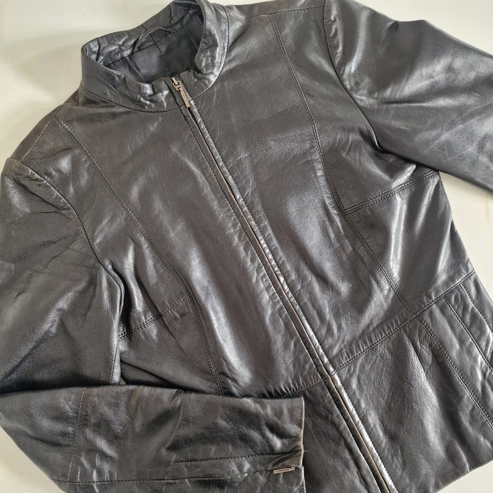 Max Mara Weekend Leather Moto Jacket - UK8