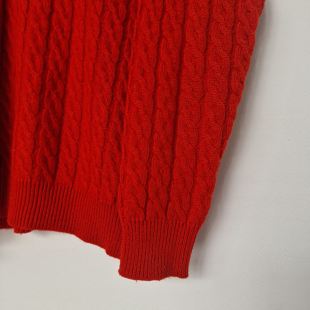 Red Wool Cable Knit Jumper - UK 8-12